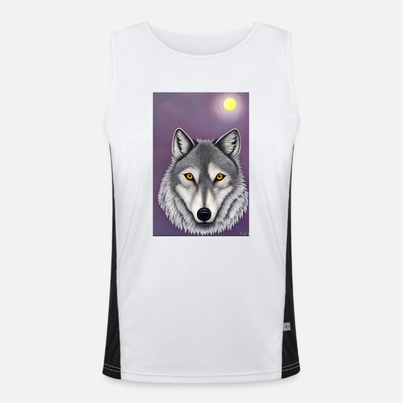 Wolf under the Moon Men's Functional Contrast Tank Top 