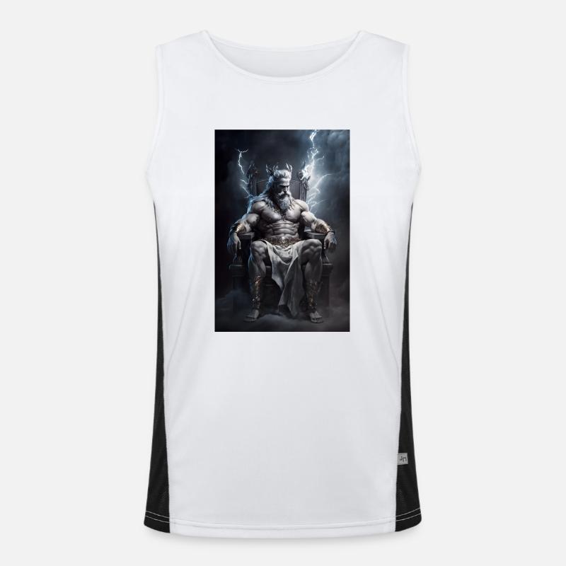 Zeus - Men's Functional Contrast Tank Top  - white/black