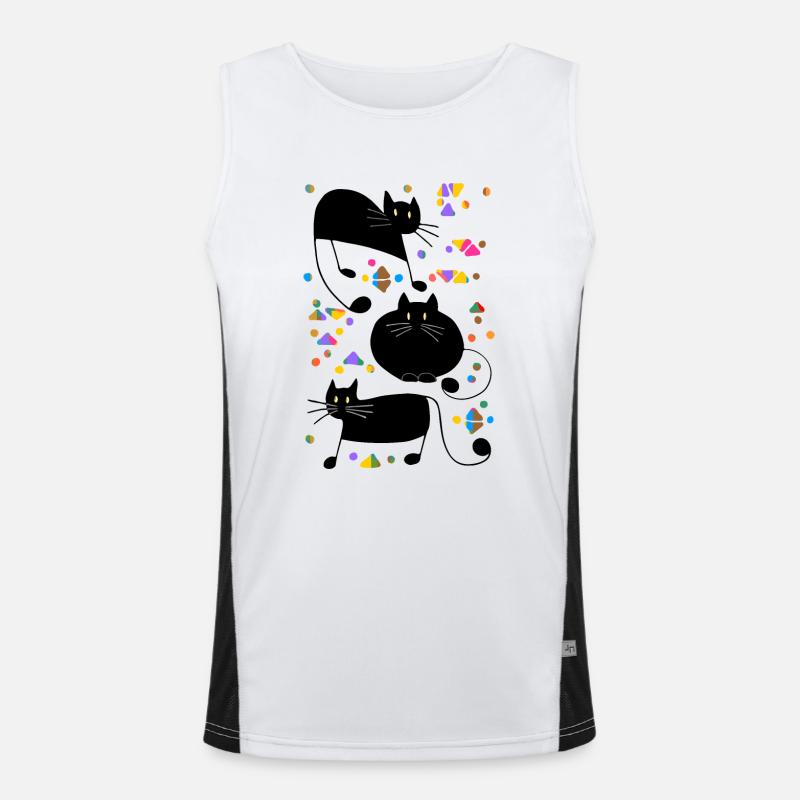 Cats - Men's Functional Contrast Tank Top - white/black
