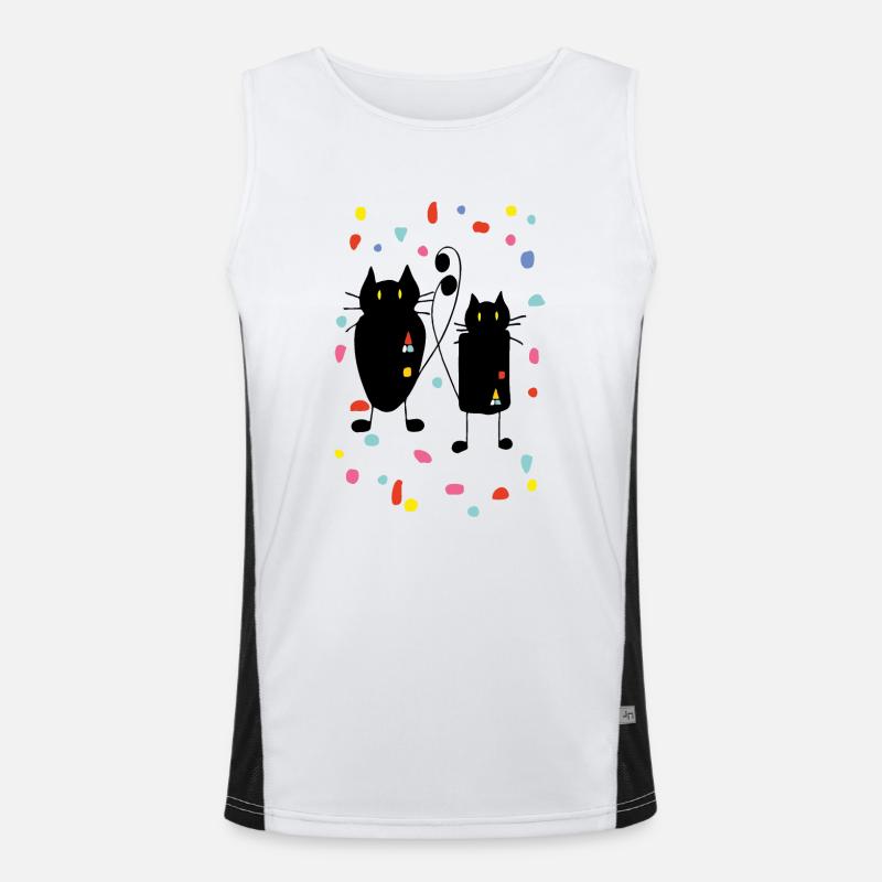 Cats - Men's Functional Contrast Tank Top  - white/black