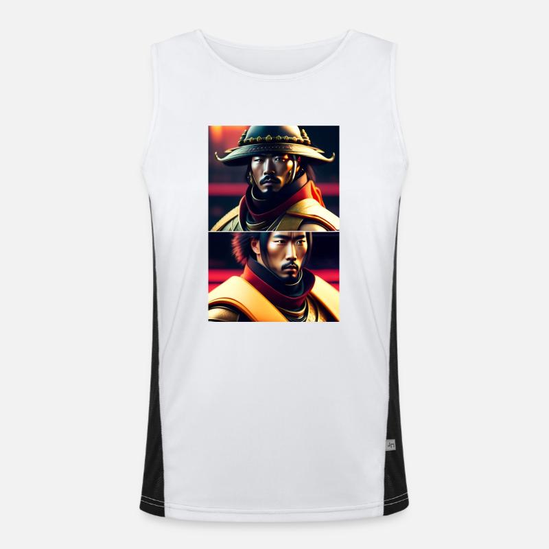 Futuristische Samurai Funktionelles Kontrast-Tank Top für Männer 
