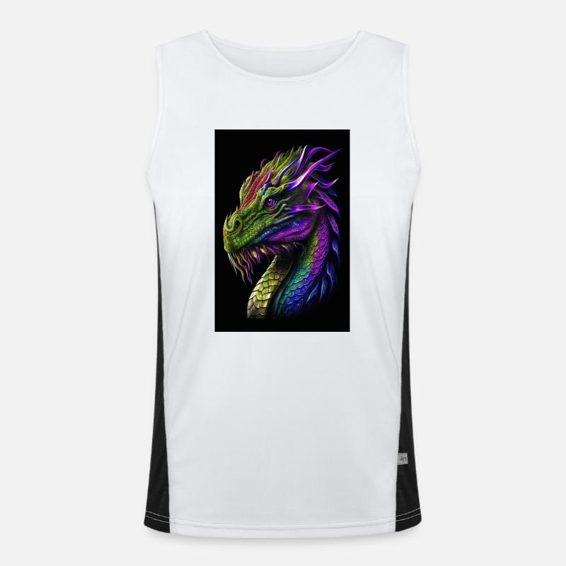 Weiser Drache Funktionelles Kontrast-Tank Top für Männer 