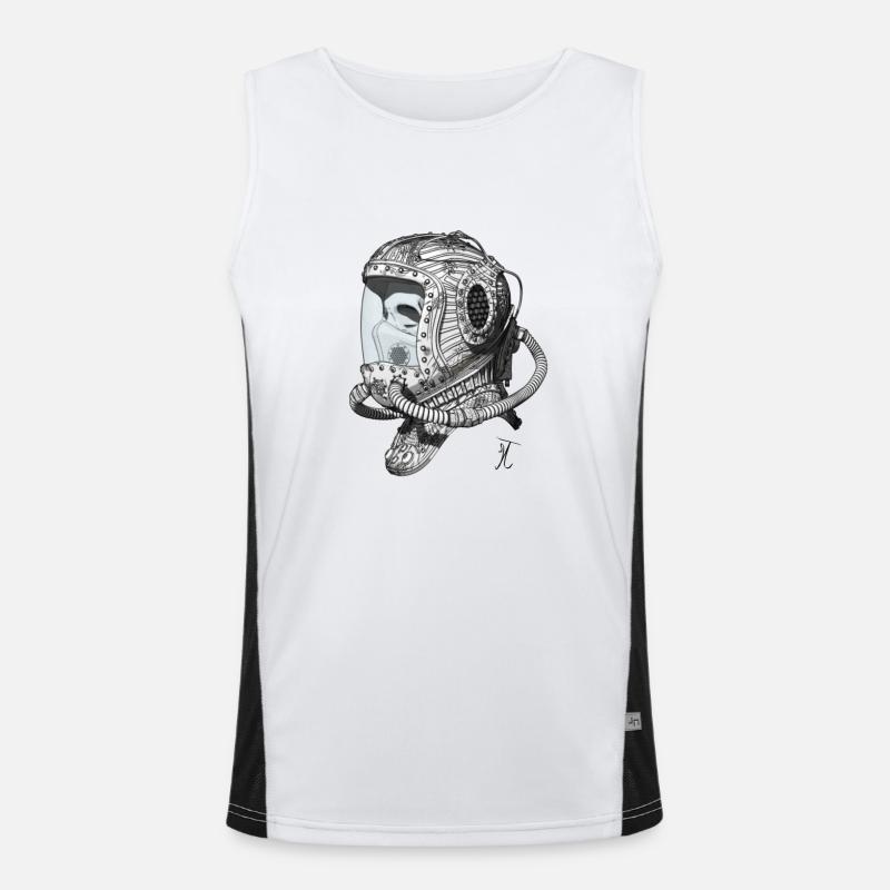 Old Space Helmet monochromatic Men's Functional Contrast Tank Top 