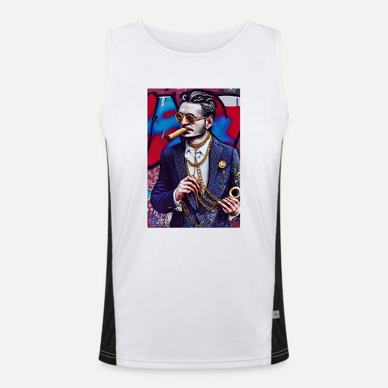 Mann im Anzug | modern Pop-Art Graffiti Funktionelles Kontrast-Tank Top für Männer 