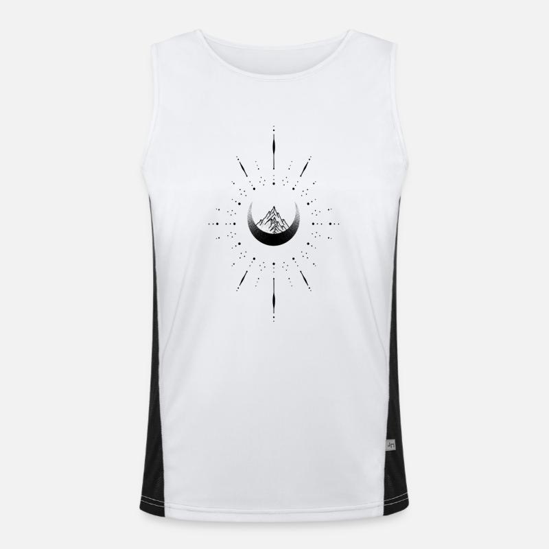 A mountain in the crescent moon Men's Functional Contrast Tank Top 