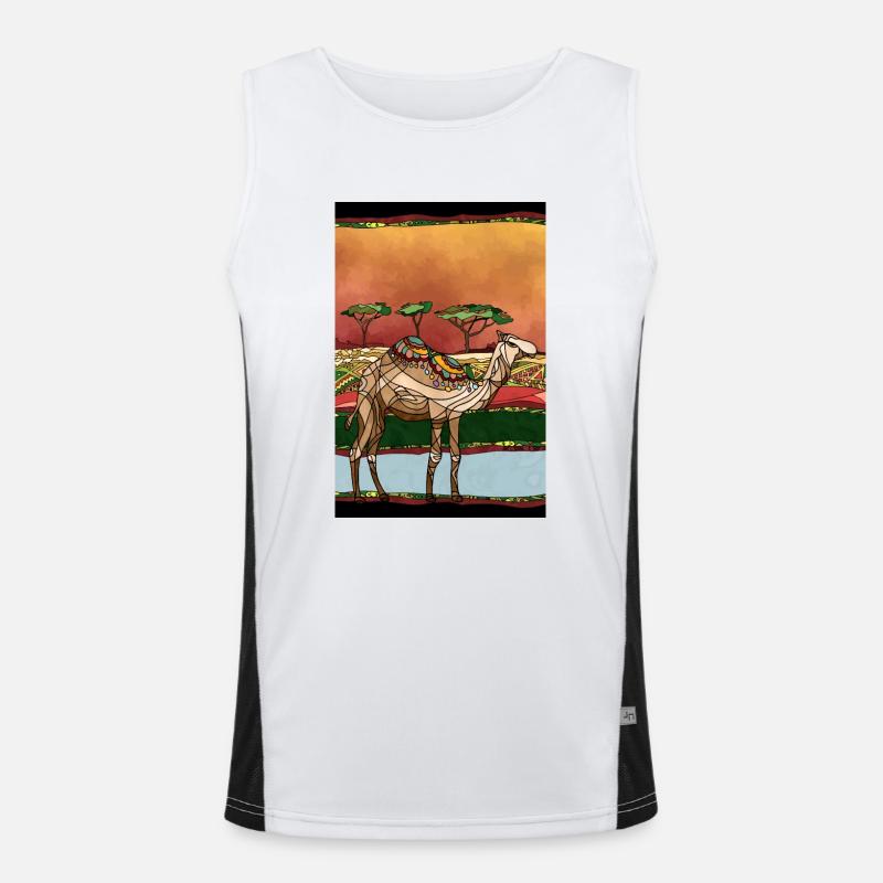 Kamel Funktionelles Kontrast-Tank Top für Männer 
