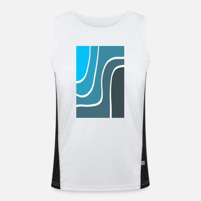 Blue Wave Funktionelles Kontrast-Tank Top für Männer 