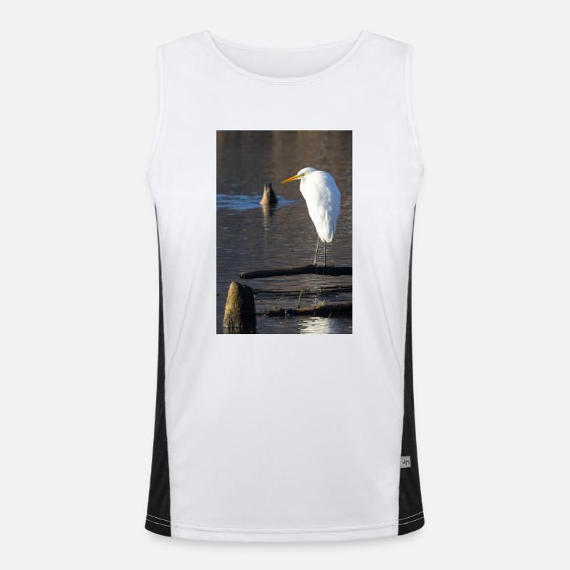 Silberreiher Funktionelles Kontrast-Tank Top für Männer 