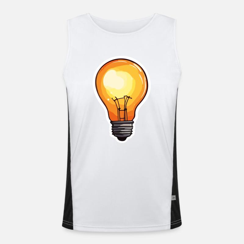 Bulb / Bulb / Brightness / Light - Men's Functional Contrast Tank Top  - white/black