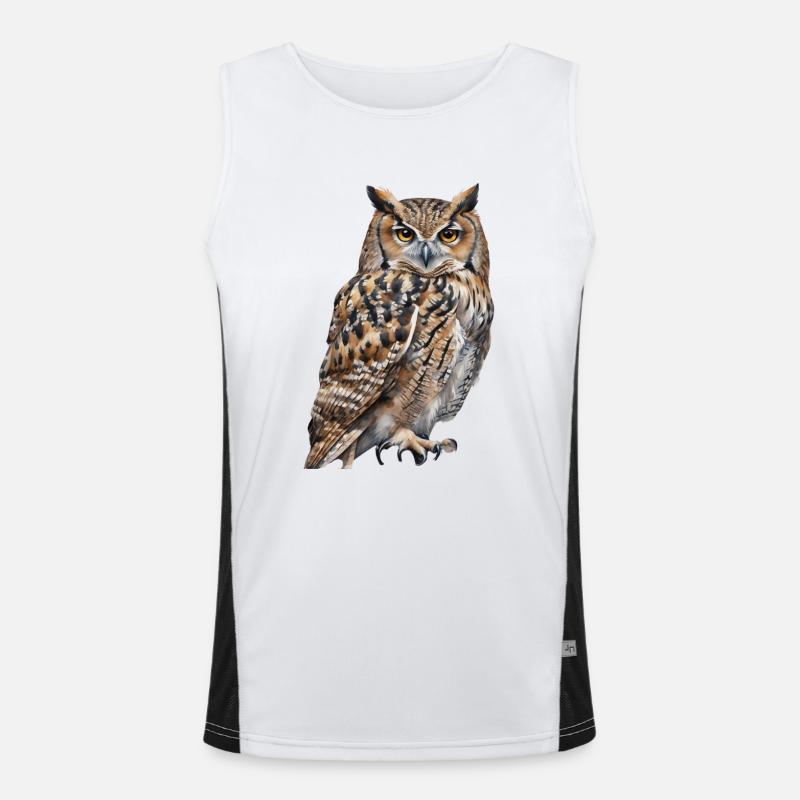 Eule Funktionelles Kontrast-Tank Top für Männer 