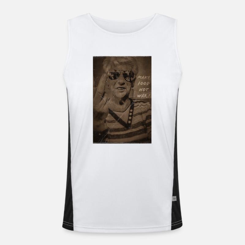 Machen Sie Essen, keinen Krieg Funktionelles Kontrast-Tank Top für Männer 