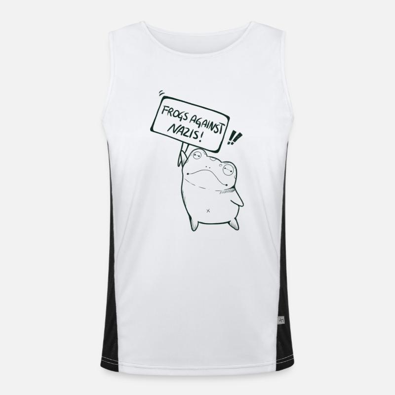 Frogs against Nazis Men's Functional Contrast Tank Top 
