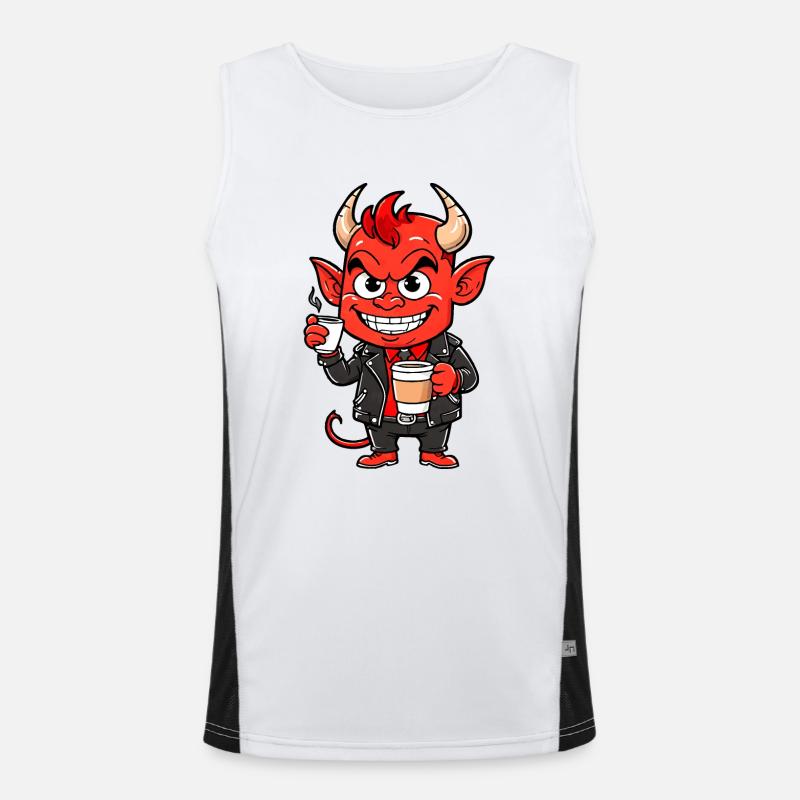 Red Devil - Men's Functional Contrast Tank Top  - white/black