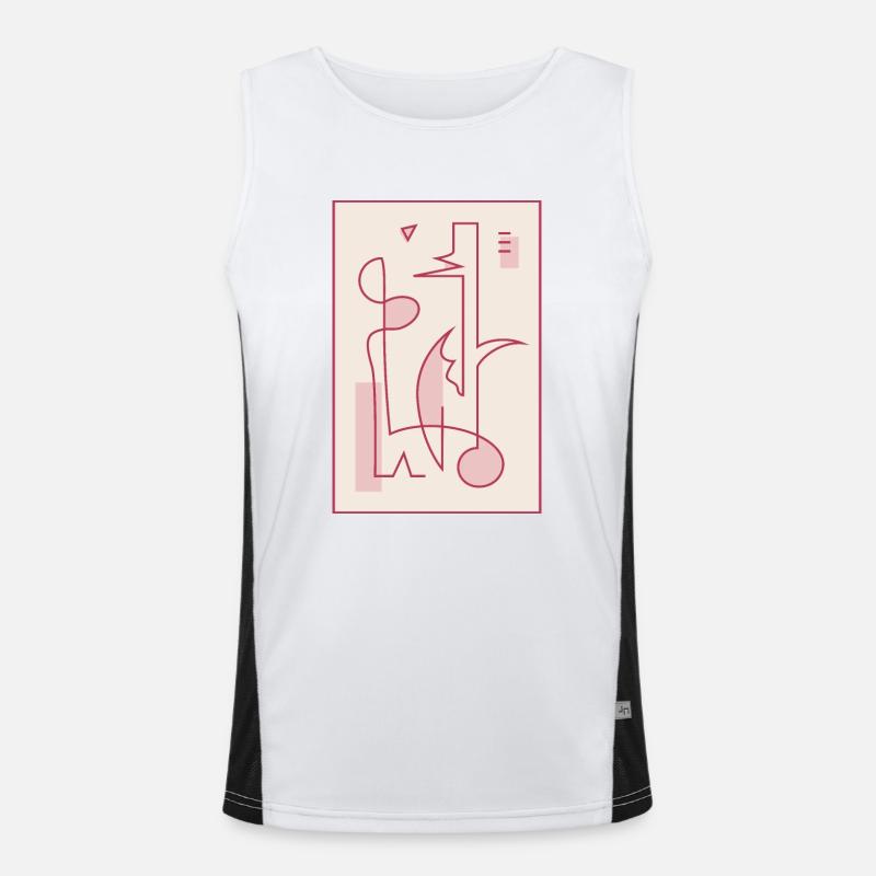 An abstract composition that may suggest dinosaurs Men's Functional Contrast Tank Top 