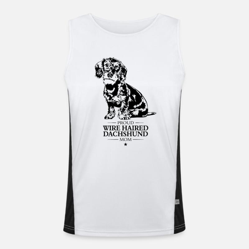 Wire Haired Dachshund Mom Rauhaardackel Wilsigns Funktionelles Kontrast-Tank Top für Männer 