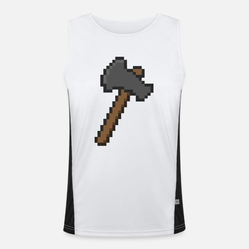 axt pixel Funktionelles Kontrast-Tank Top für Männer 