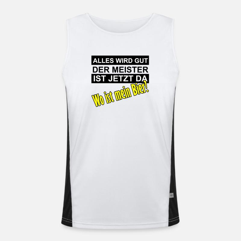 Alles wird gut der Meister ist jetzt da Funktionelles Kontrast-Tank Top für Männer 