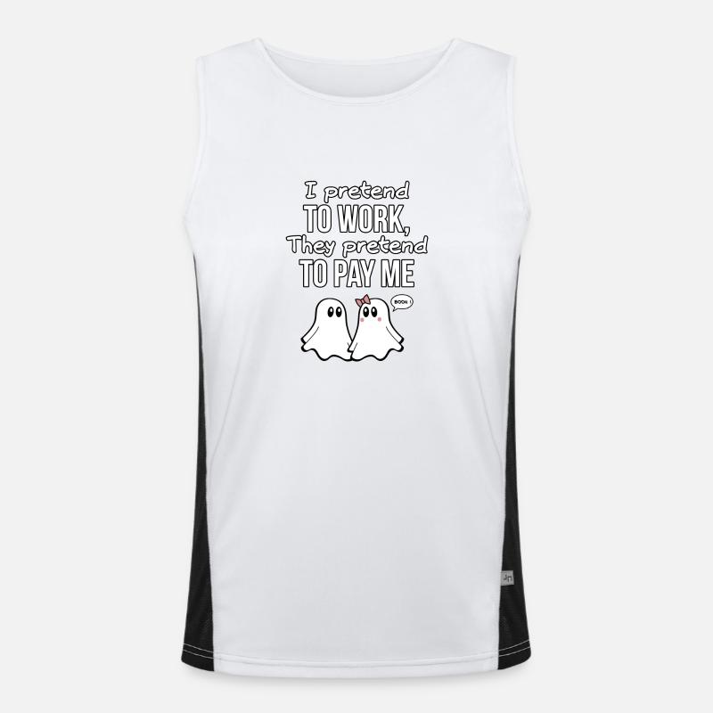 GHOST QUOTES 04 - Men's Functional Contrast Tank Top  - white/black