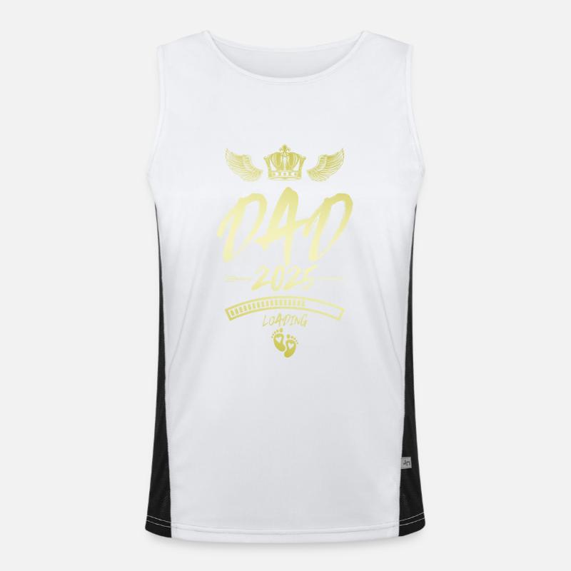 Dad 2025 Loading Papa Saying - Men's Functional Contrast Tank Top - white/black