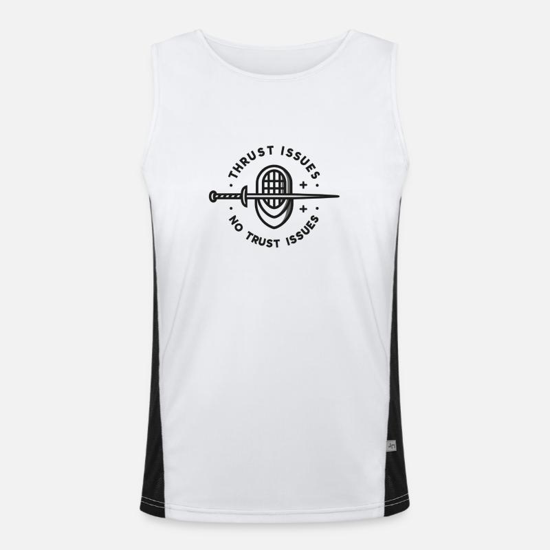 Attack problems, not trust problems - Men's Functional Contrast Tank Top  - white/black