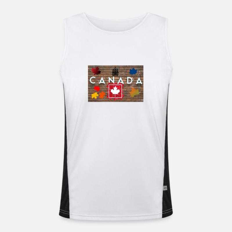 Canada, feuille d’érable. Débardeur respirant contrasté Homme 