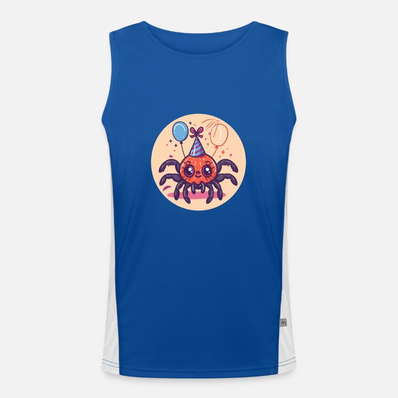 Spinne Tarantula Geburtstag Comic Funktionelles Kontrast-Tank Top für Männer 