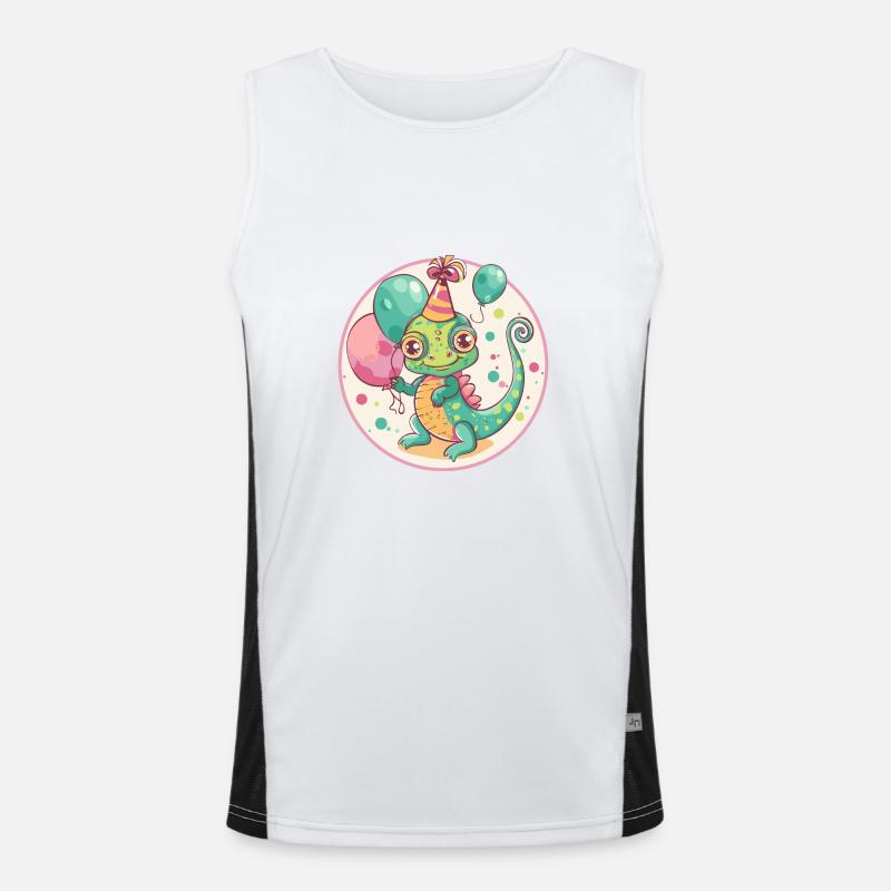 Chameleon Birthday Comic Men's Functional Contrast Tank Top 