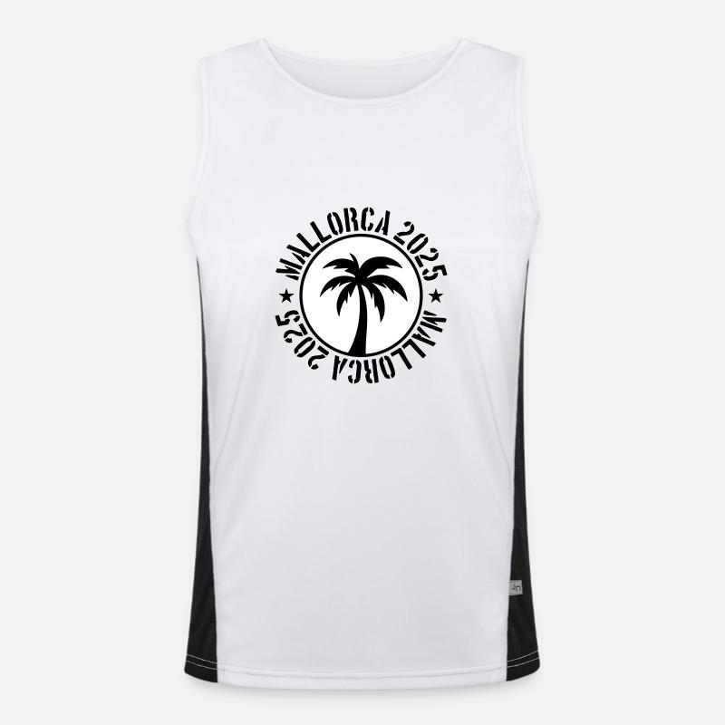 Mallorca 2025 Circle - Men's Functional Contrast Tank Top - white/black