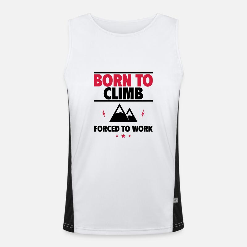 Born to climb - Men's Functional Contrast Tank Top  - white/black