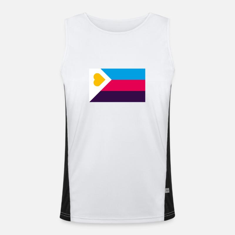 polyamorous NEW pride flag Men's Functional Contrast Tank Top 