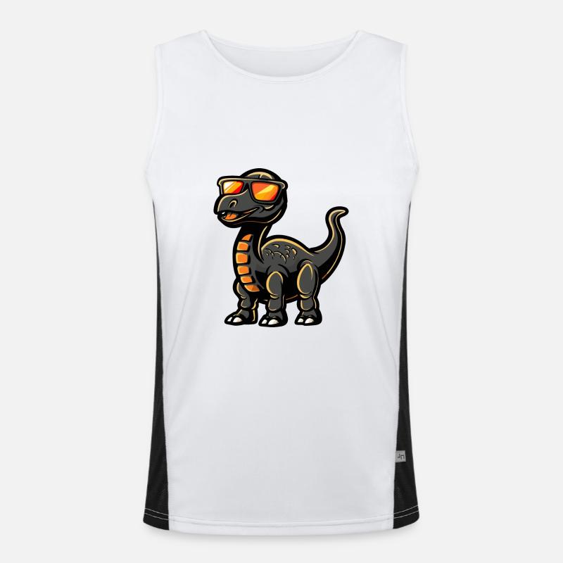 dinosaur brontosaurus animal Men's Functional Contrast Tank Top 