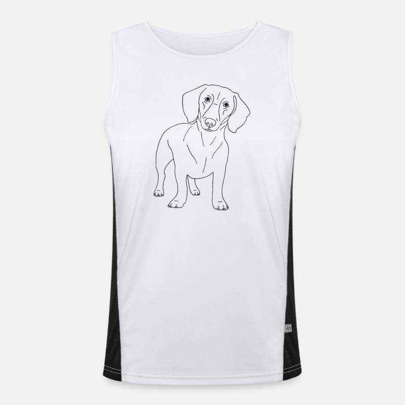 Dackel Funktionelles Kontrast-Tank Top für Männer 