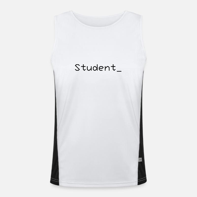 Student_ Logo Noir Débardeur respirant contrasté Homme 