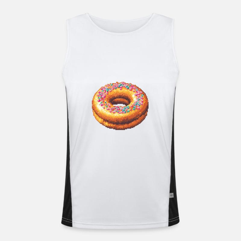 Icône de pixel en forme de beignet Débardeur respirant contrasté Homme 