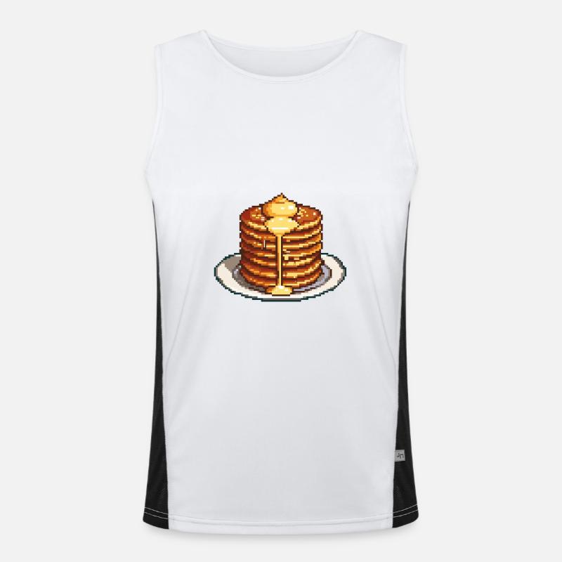 Pancake Pixel Symbol Funktionelles Kontrast-Tank Top für Männer 