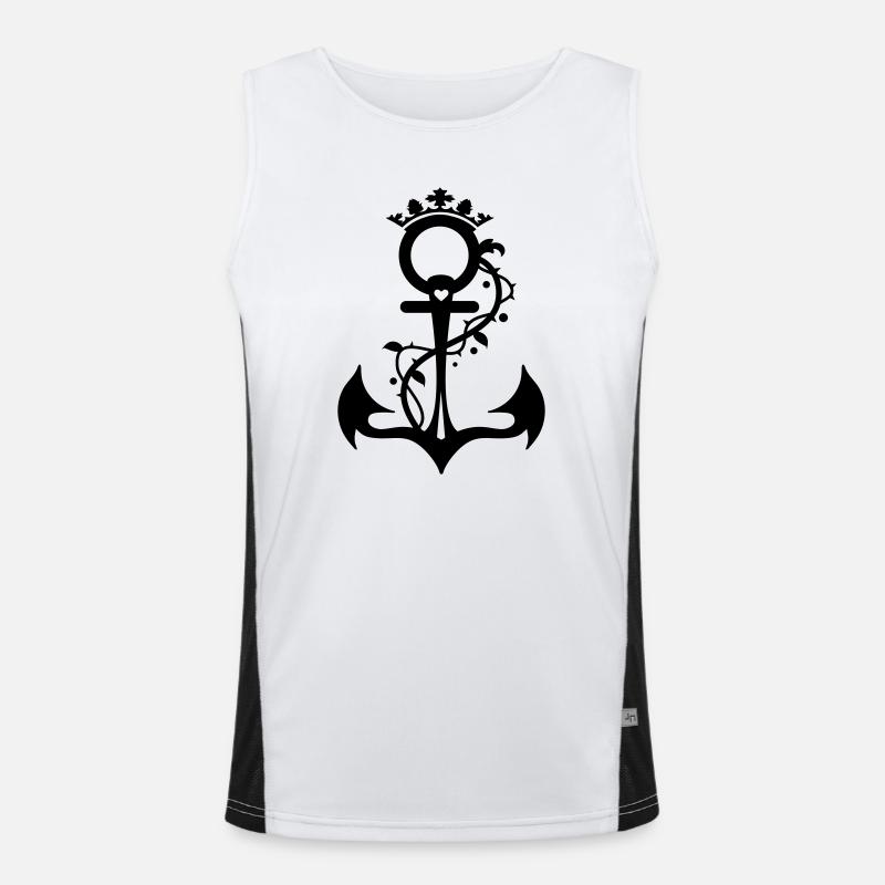 Der stilisierte Anker - Glaube Liebe Hoffnung Funktionelles Kontrast-Tank Top für Männer 