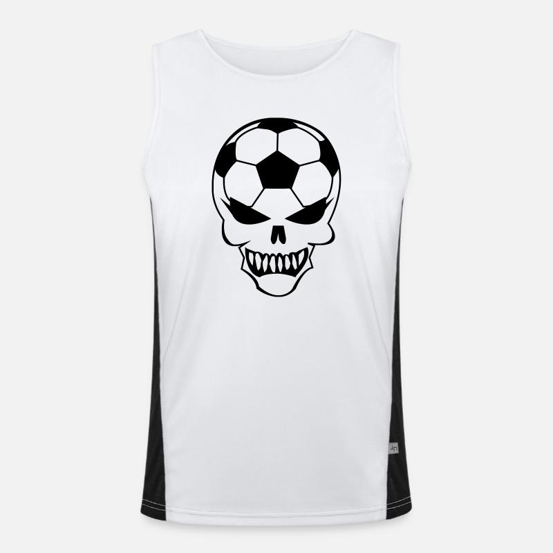 Fußball-Totenkopf Funktionelles Kontrast-Tank Top für Männer 