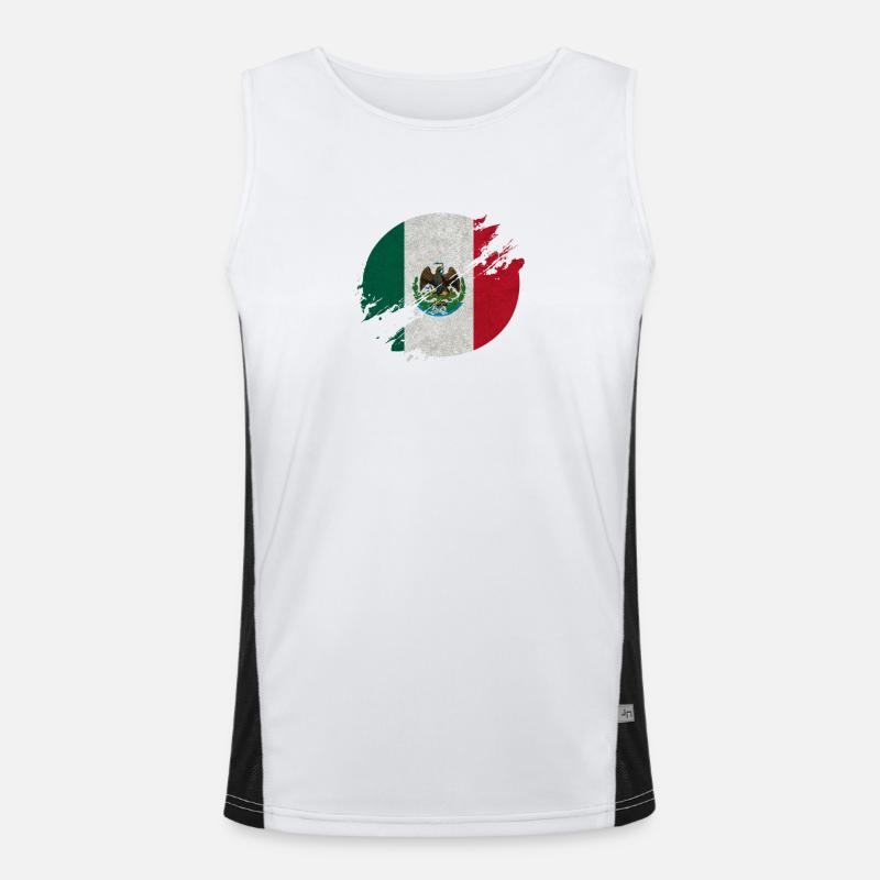 Mexico Circle / Flag Gift Men's Functional Contrast Tank Top 
