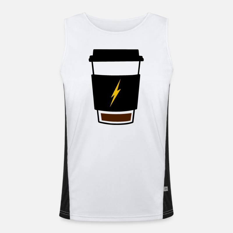 Low Battery Coffee - Men's Functional Contrast Tank Top - white/black