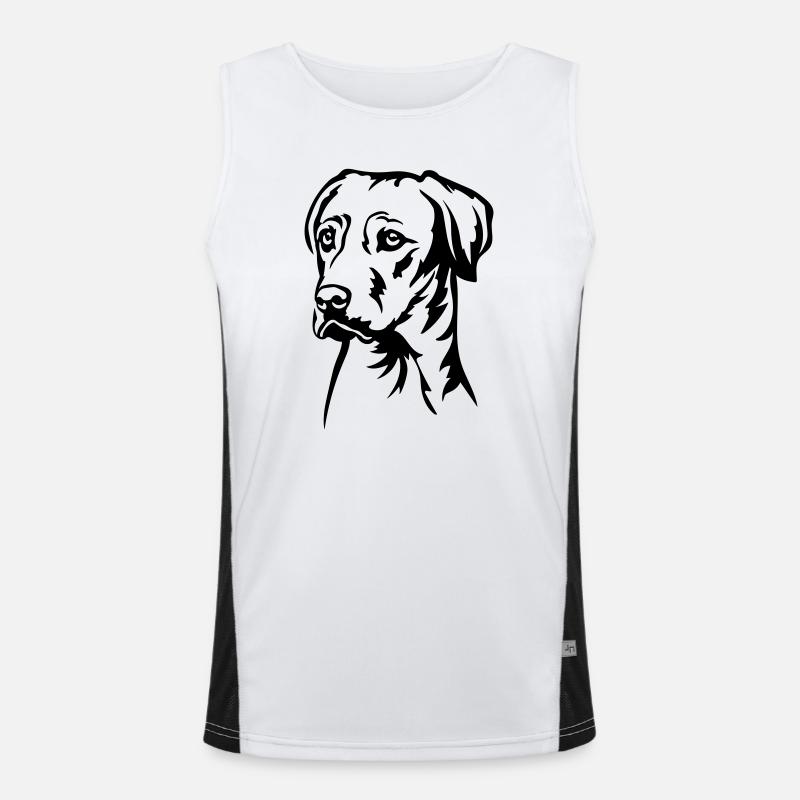Rhodesian Ridgeback Head - Men's Functional Contrast Tank Top  - white/black
