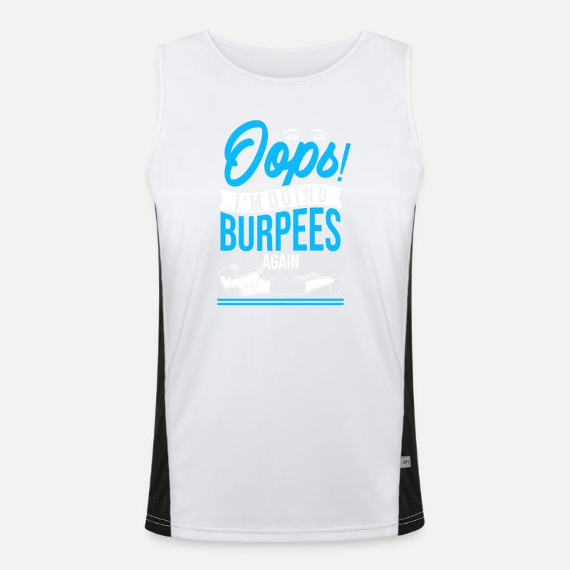Oops! I'm doing burpees again - Men's Functional Contrast Tank Top  - white/black