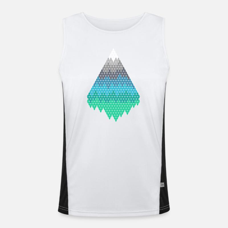 Pixel Berge Funktionelles Kontrast-Tank Top für Männer 