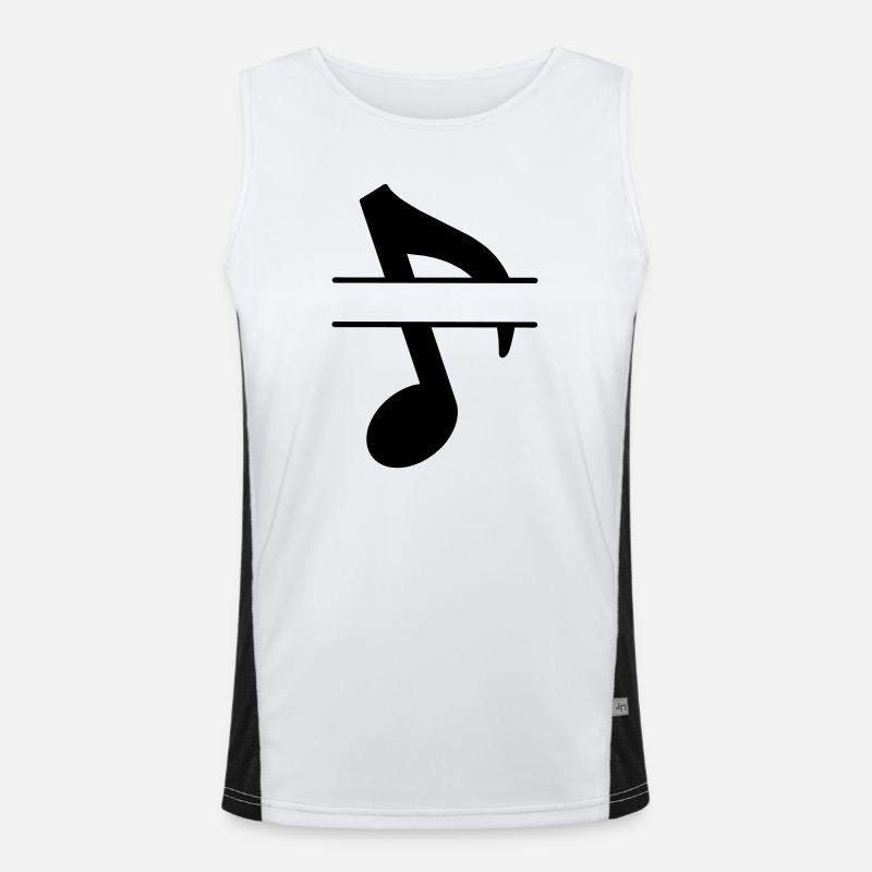 Text banner musical note - Men's Functional Contrast Tank Top  - white/black
