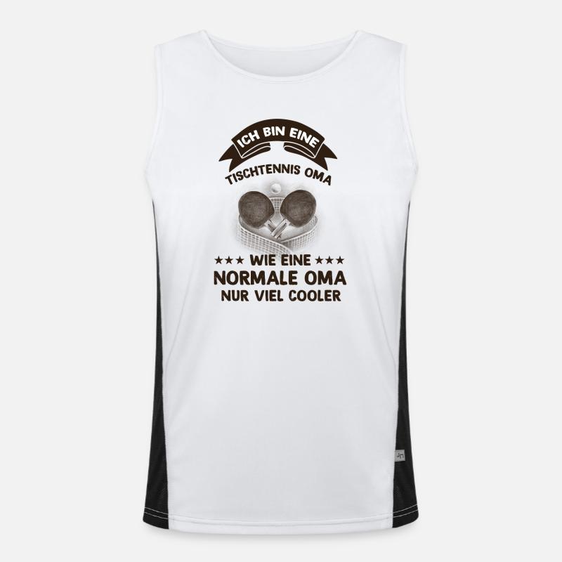 Ich bin eine Tischtennis Oma Funktionelles Kontrast-Tank Top für Männer 