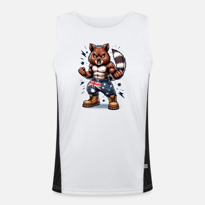 Quokka Australian fighter design Men's Functional Contrast Tank Top 