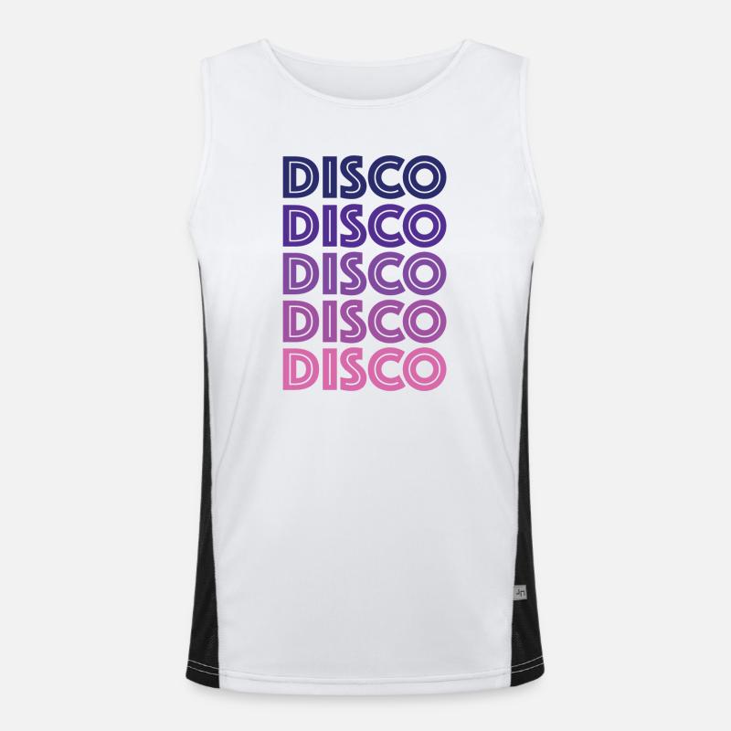 Disco Disco Disco - Men's Functional Contrast Tank Top  - white/black