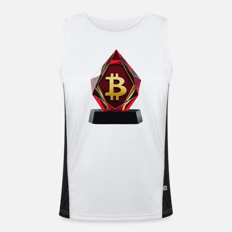 Conception de logo Bitcoin Crystal Débardeur respirant contrasté Homme 