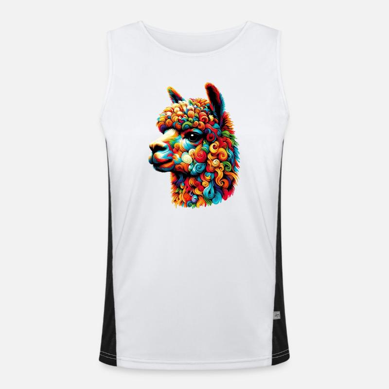 Alpaca - Men's Functional Contrast Tank Top  - white/black