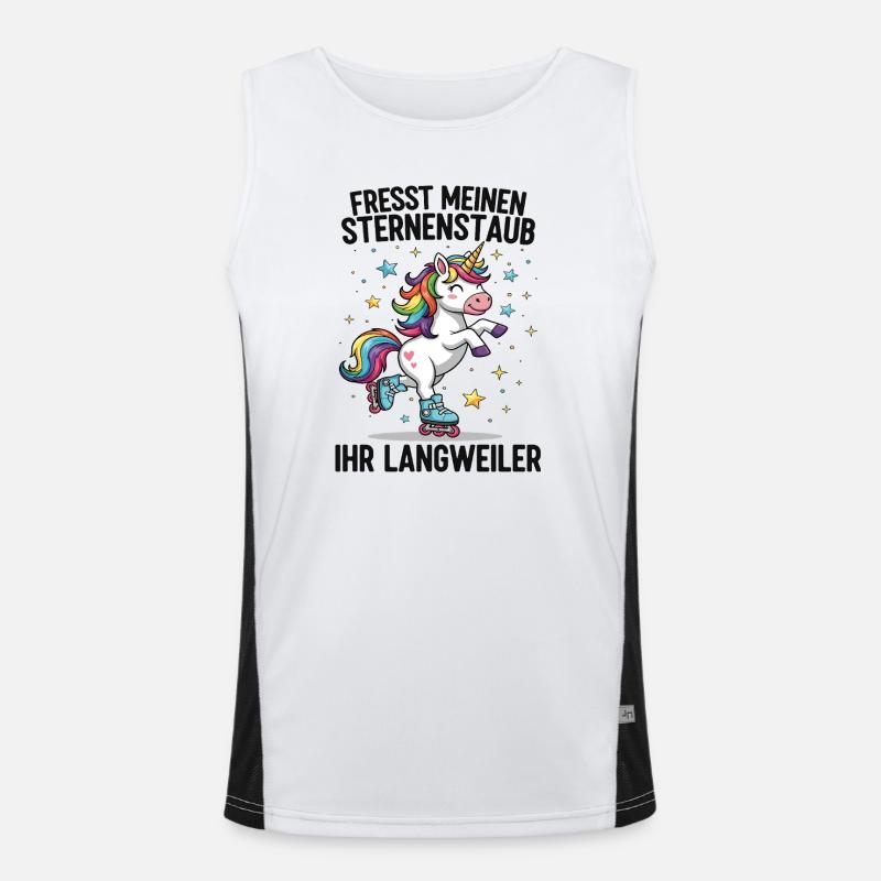 Rollschuh Einhorn Funktionelles Kontrast-Tank Top für Männer 