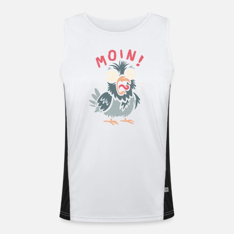 BONJOUR! Chemise de conception de bande dessinée drôle de colombe Débardeur respirant contrasté Homme 